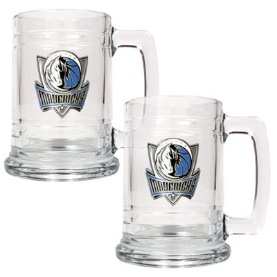 Great American Products NBA 15oz Glass Tankard 2 Piece Set - Primary Logo