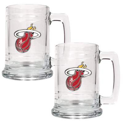 Great American Products NBA 15oz Glass Tankard 2 Piece Set - Primary Logo