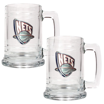 Great American Products NBA 15oz Glass Tankard 2 Piece Set - Primary Logo
