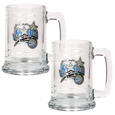 Great American Products NBA 15oz Glass Tankard 2 Piece Set - Primary Logo