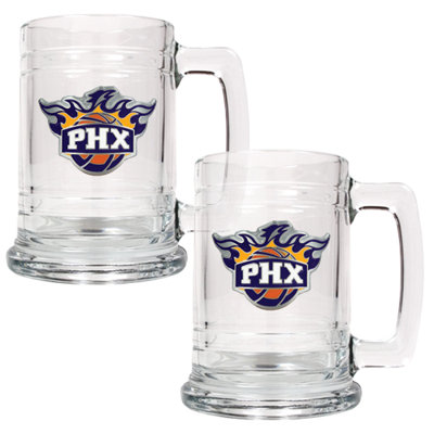Great American Products NBA 15oz Glass Tankard 2 Piece Set - Primary Logo