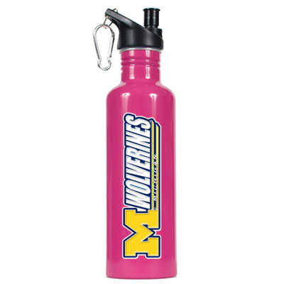 Great American Products NCAA 26oz Stainless Steel Water Bottle with Pop-up Spout in Pink