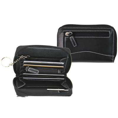 Royce Leather Mini Wallet in Black
