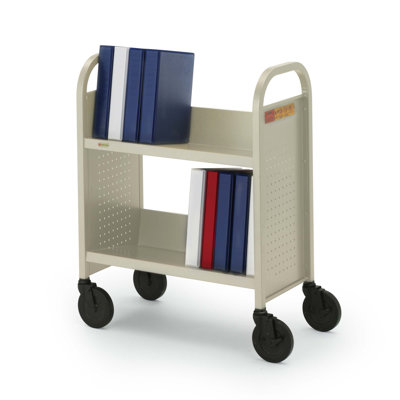 Bretford Manufacturing Inc Contemporary Single-Sided Booktruck with Two Slanted Shelves