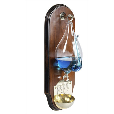 Authentic Models Weather Glass with French Finish Wood Wall Plaque