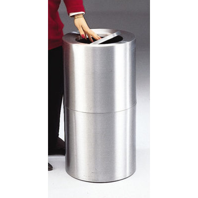Rubbermaid Commercial Products Aluminum Designer Flip Top Waste Receptacle