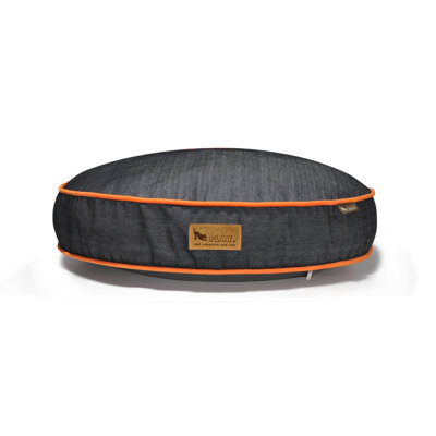 P.L.A.Y. Signature Urban Denim Round Dog Bed in Medieval Blue / Mandarin