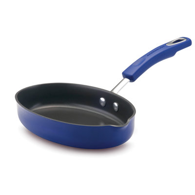 Rachael Ray Hard Enamel Cookware Oval Skillet with One Spout