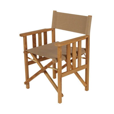 Barlow Tyrie Teak Safari Natural Folding Director Chair