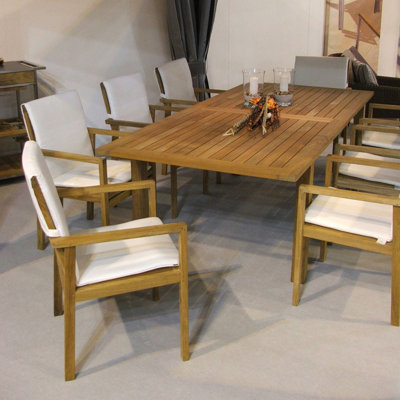 Barlow Tyrie Teak Dining Arm Chair with Cushion