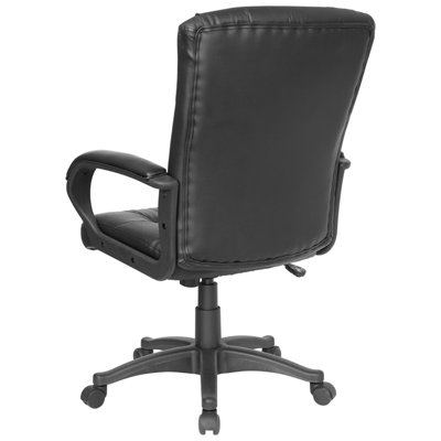 Flash Furniture Mid-Back Leather Office Chair with Multi-Layer Padded Design