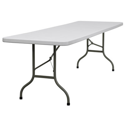 Flash Furniture 30" W Blow Molded Plastic Folding Table in Granite White