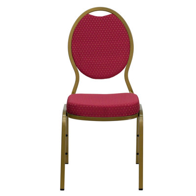 Flash Furniture Hercules Series Teardrop Back Stacking Banquet Chair With Gold Frame