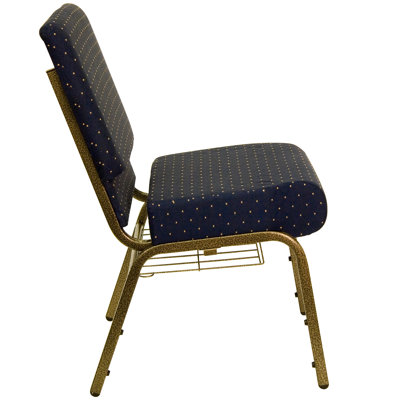 Flash Furniture Hercules Series 21'' Extra Wide Church Chair with 4'' Thick Seat and Communion Cup Book Rack