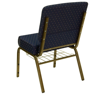 Flash Furniture Hercules Series 21'' Extra Wide Church Chair with 4'' Thick Seat and Communion Cup Book Rack