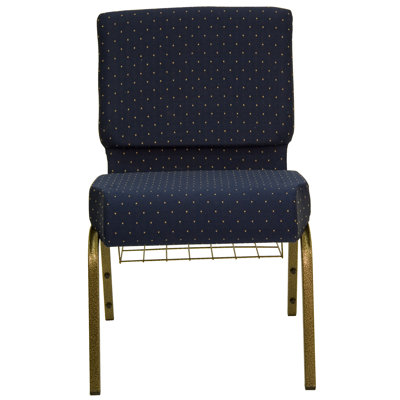 Flash Furniture Hercules Series 21'' Extra Wide Church Chair with 4'' Thick Seat and Communion Cup Book Rack