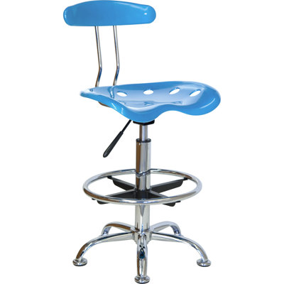 Flash Furniture Height Adjustable Drafting Stool with Chrome Base