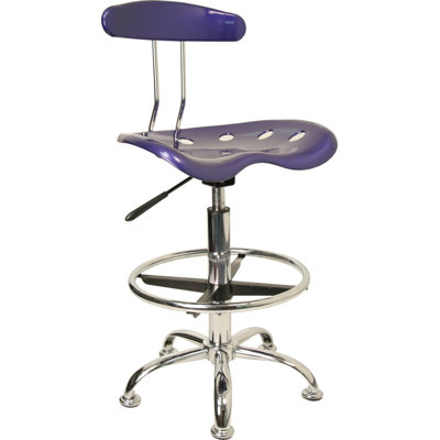Flash Furniture Height Adjustable Drafting Stool with Chrome Base