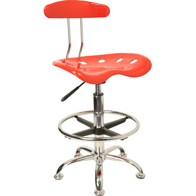 Flash Furniture Height Adjustable Drafting Stool with Chrome Base