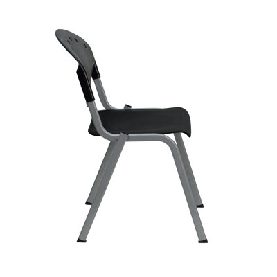Flash Furniture Polypropylene Stack Chair in Black