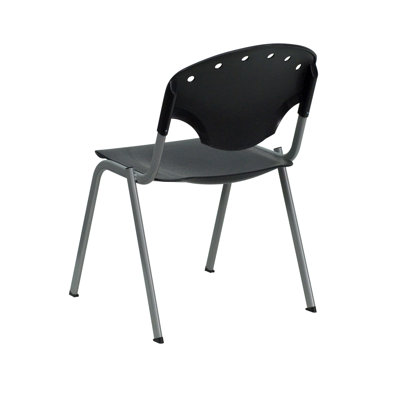Flash Furniture Polypropylene Stack Chair in Black