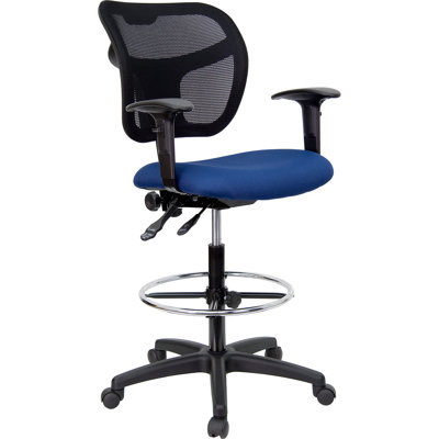 Flash Furniture Height Adjustable Drafting Stool with Curved Back