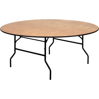 Flash Furniture Round Wood Folding Banquet Table with Clear Coated Finished Top