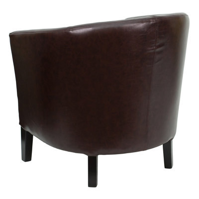 Flash Furniture Leather Barrel Shaped Reception Lounge Chair