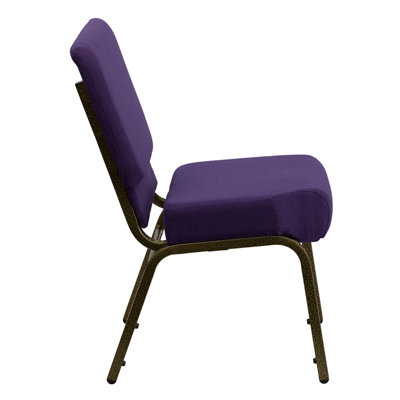 Flash Furniture Hercules Series 21'' Extra Wide Church Chair with 4'' Thick Seat and Communion Cup Book Rack