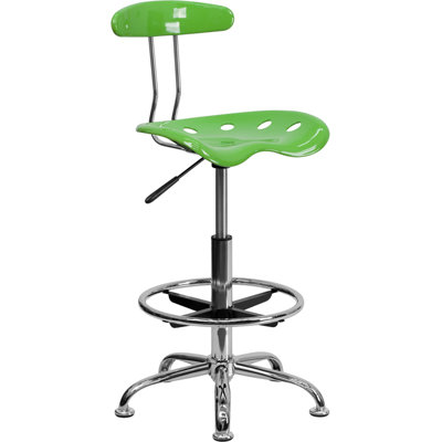 Flash Furniture Height Adjustable Drafting Stool with Chrome Base