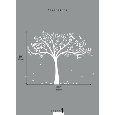 LittleLion Studio Monochromatic Fall Tree Wall Decal