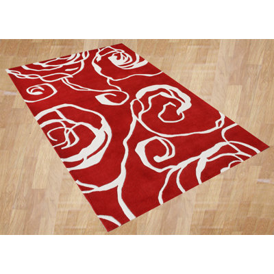 Alliyah Rugs New Delhi Geometric Ivory/Red Rug