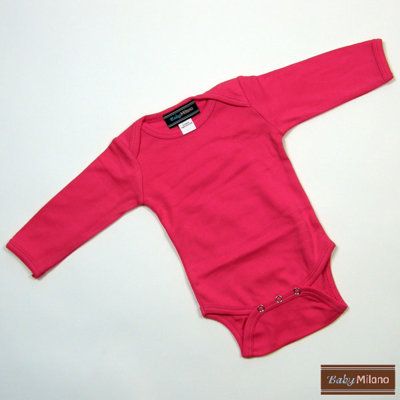 Baby Milano Long Sleeve Infant Bodysuit in Hot Pink