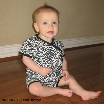 Baby Milano Kimono Infant Bodysuit in Zebra Print