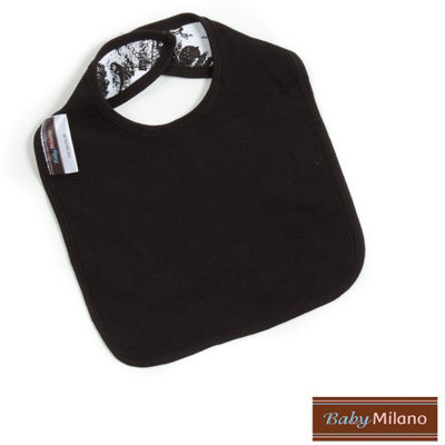 Baby Milano Bib in Black Toile