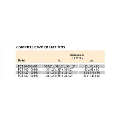 Da-Lite PCT 140-100 HM Computer Table