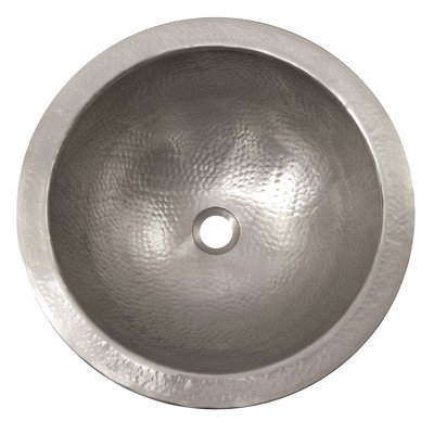 The Copper Factory Hand Hammered Copper Large Round Self-Rimming Bathroom Sink