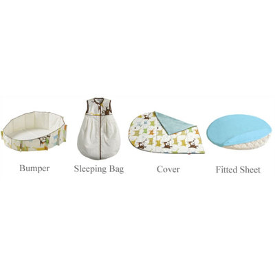 Stokke Sleepi Mini Bassinet Bedding Collection in Green Tales