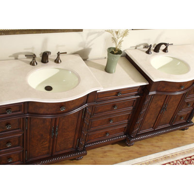 Silkroad Exclusive 90" Butler Double Bathroom Vanity Set