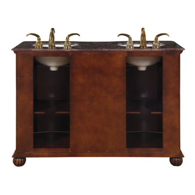 Silkroad Exclusive Adela 52" Double Sink Bathroom Vanity Cabinet