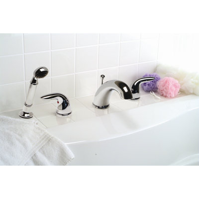Premier Faucet Sanibel Double Handle Diverter Roman Tub Faucet with Personal Side Shower Head