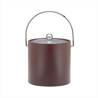 Soho 3 Qt Leatherette Ice Bucket with Bale Handle in Claret