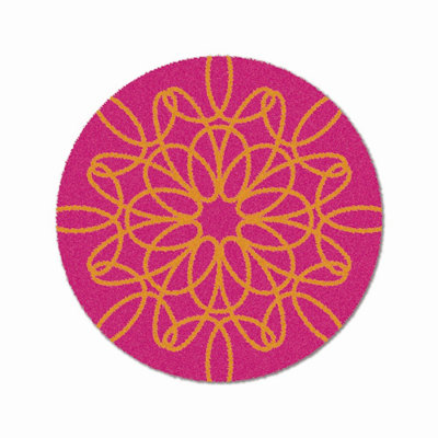notNeutral Just for Kids Orange/Pink Ribbon Kids Rug