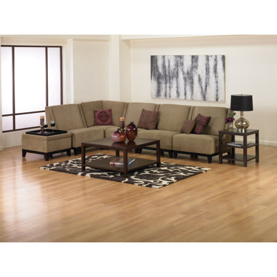 Ave Six Merge Fabric Ottoman