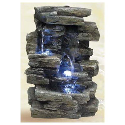 Alpine Fiberglass Slate Tabletop Fountain