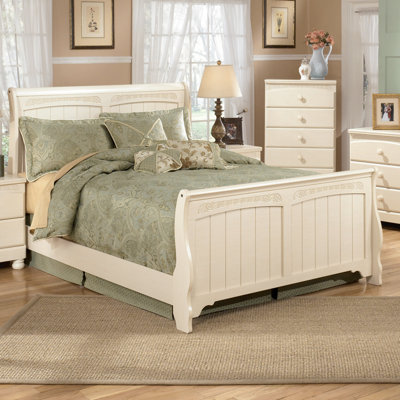 Carey Sleigh Footboard in Cream Cottage by Wildon Home ® -image
