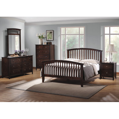 Double Oak Queen Slat Bedroom Collection by Wildon Home ® -image