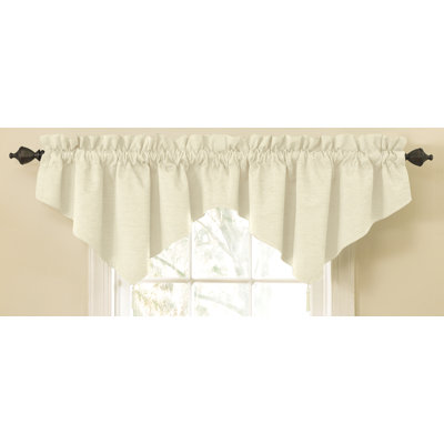 Sound Asleep Room Darkening Rod Pocket Ascot Window Panel Set in Ivory
