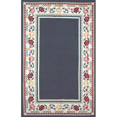 Bucks County Navy/Ivory Border Rug