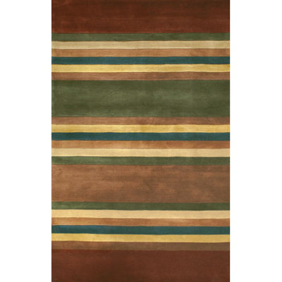Casual Contemporary Earth Tones Modern Stripes Rug